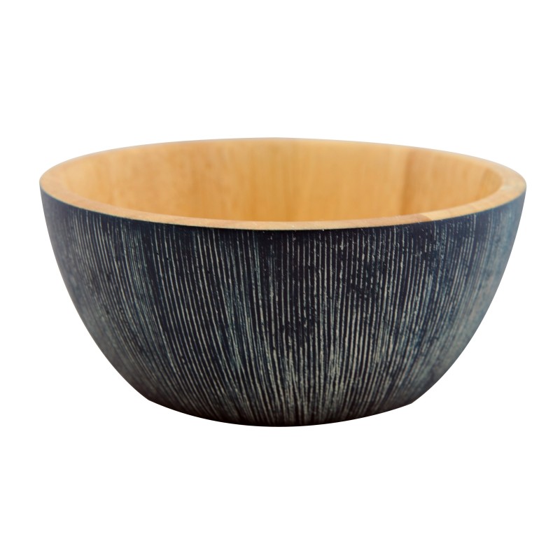 Ξύλινο Μπλε Μπολ Από Rubberwood 25x9 Εκ. - 1 Ξύλινο Μπλε Μπολ Από Rubberwood 25x9 Εκ. - 1