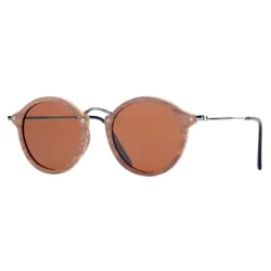 Γυαλιά Ηλίου Bamboo Vintage με καφέ Polarized Φακό - 3